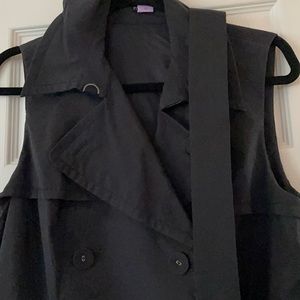 Magaschoni black belted trench dress